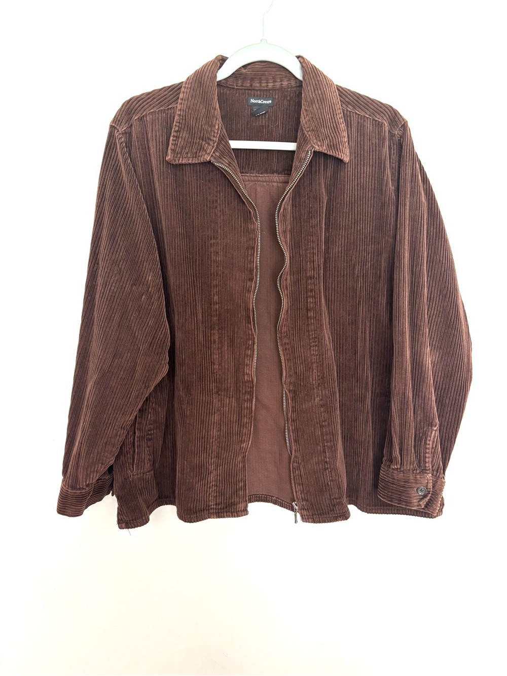 Vintage Northcrest Brown Corduroy Zip Jacket 1X (14W/16W) - Picture 6 of 7